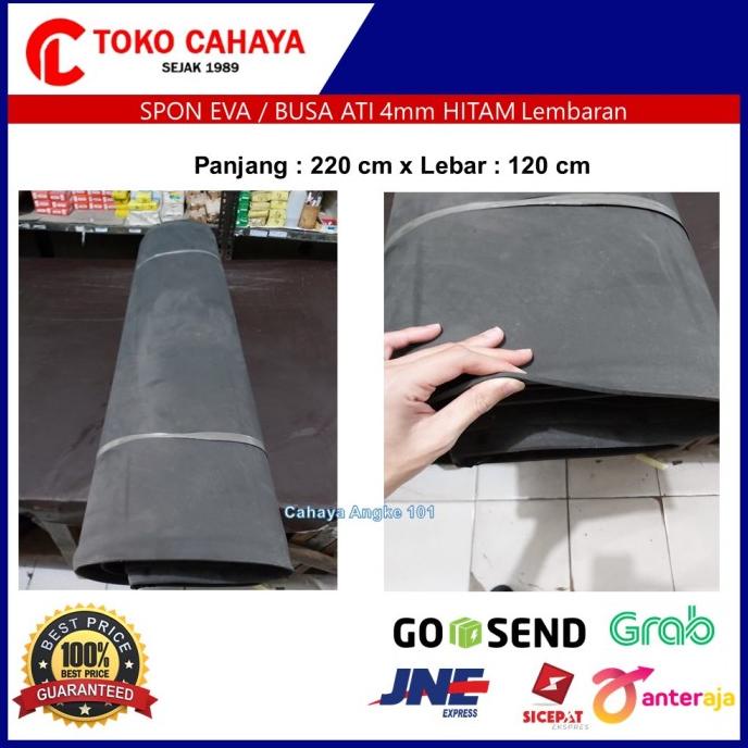 

[[COD]] Spon Eva Sponge Busa Ati Spon Karet 4mm Hitam 120 x 210 cm Lembaran TERUJI Kode 601