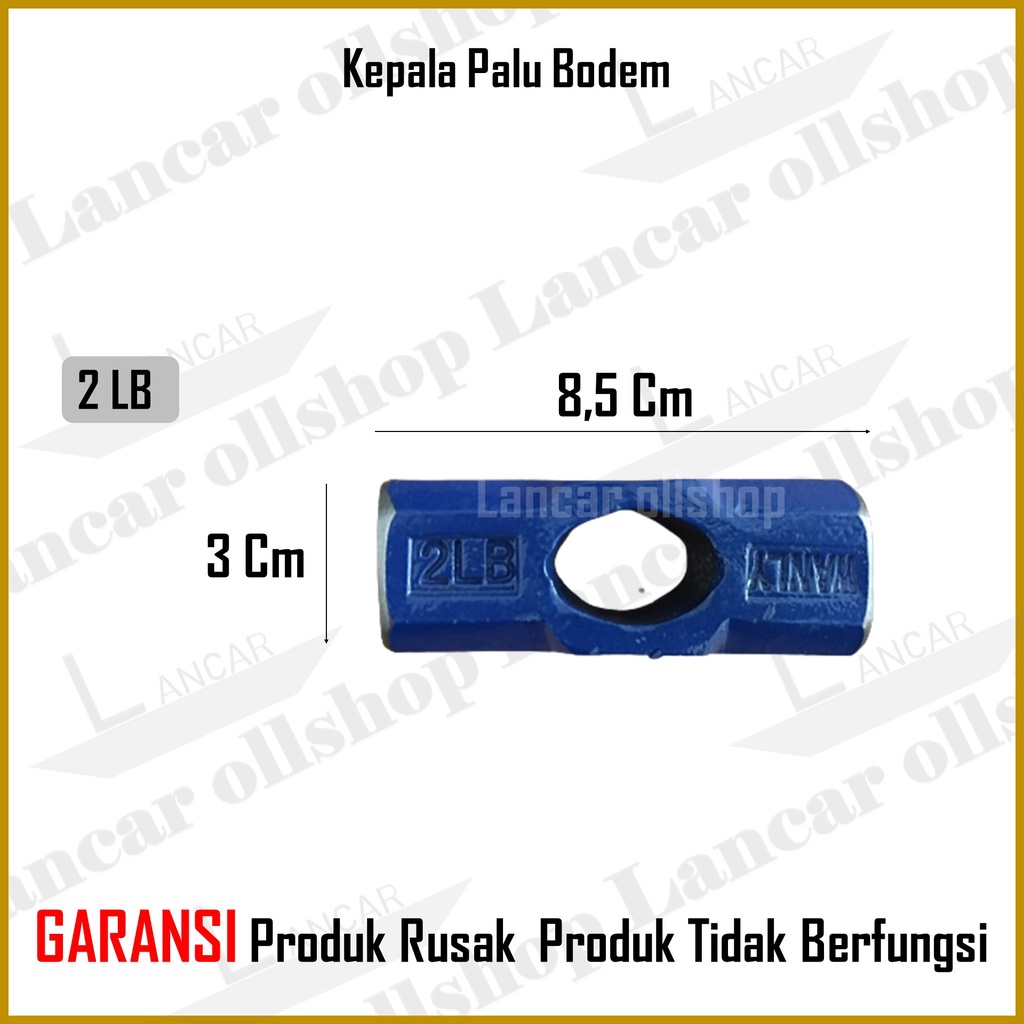 Palu Besi Kepala Bogem Godam Bodem Batu Tanpa Gagang Kayu Fiber 2 Lb Murah