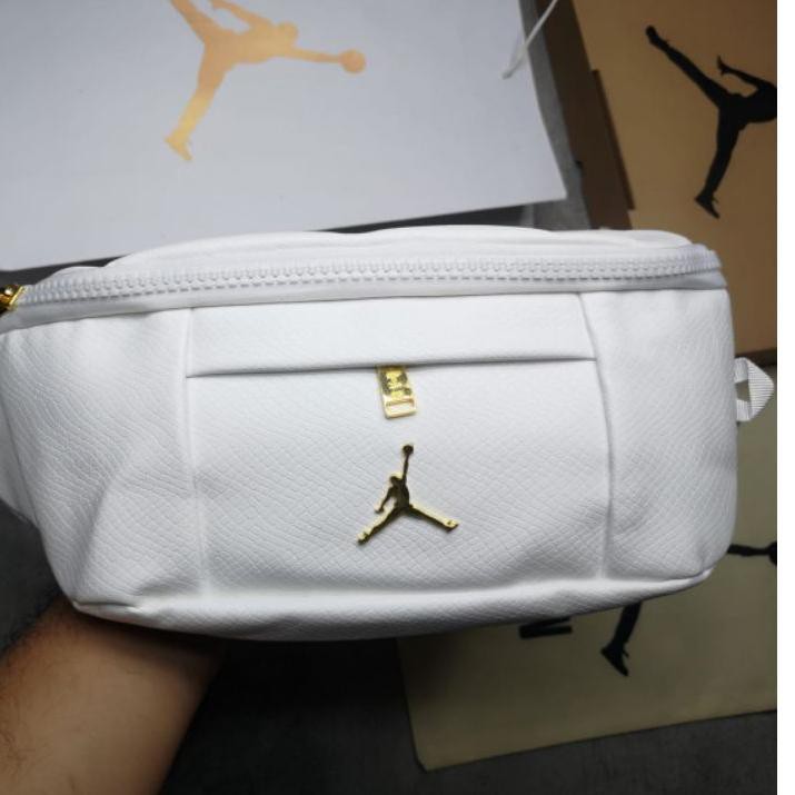 

♤ Air Jordan Waist Bag Regal White Gold Full Set Box, Paperbag N Dustbag ♡