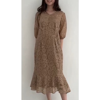 Ken-134B dress bodycon dress duyung mewah untuk pesta kondangan  v-neck korean look bahan brukat