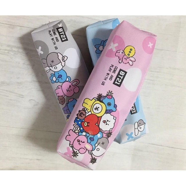 Tempat Pensil Boyband Korea BT21 / Kotak Pensil Karakter / Wadah Alat Tulis Karakter BT21 Lucu