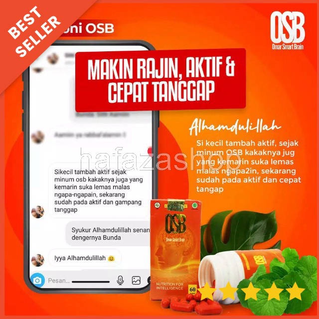 OSB Vitamin Otak Anak dan dewasa Omar Smart Brain Kapsul 100 % Produk Asli &amp; Original Free Madu Bee Omar