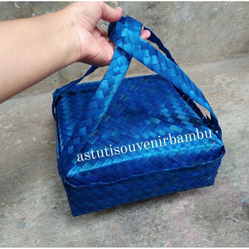 BESEK JINJING 20X20 WARNA | besek cangking | besek nasi | besek hantaran | besek bambu | besek murah
