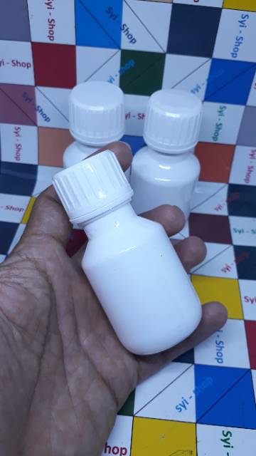 Botol Kapsul Obat Tutup Plus Plug Segel 50ml 30 - 40 kapsul PUTIH SUSU