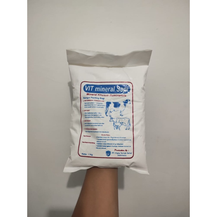 VIT MINERAL SAPI | PREMIX VITAMIN MINERAL SAPI DAN DOMBA MURAH 1 KG utk PENGGEMUKAN PERAH DAN BREEDING | Premix Mineral Khusus Sapi Penggemukan, Sapi Bibit, Sapi Perah, Kambing, dan Domba | Mirip Ultra Mineral SAPI | APOTERNAK | PREMIX TERNAK