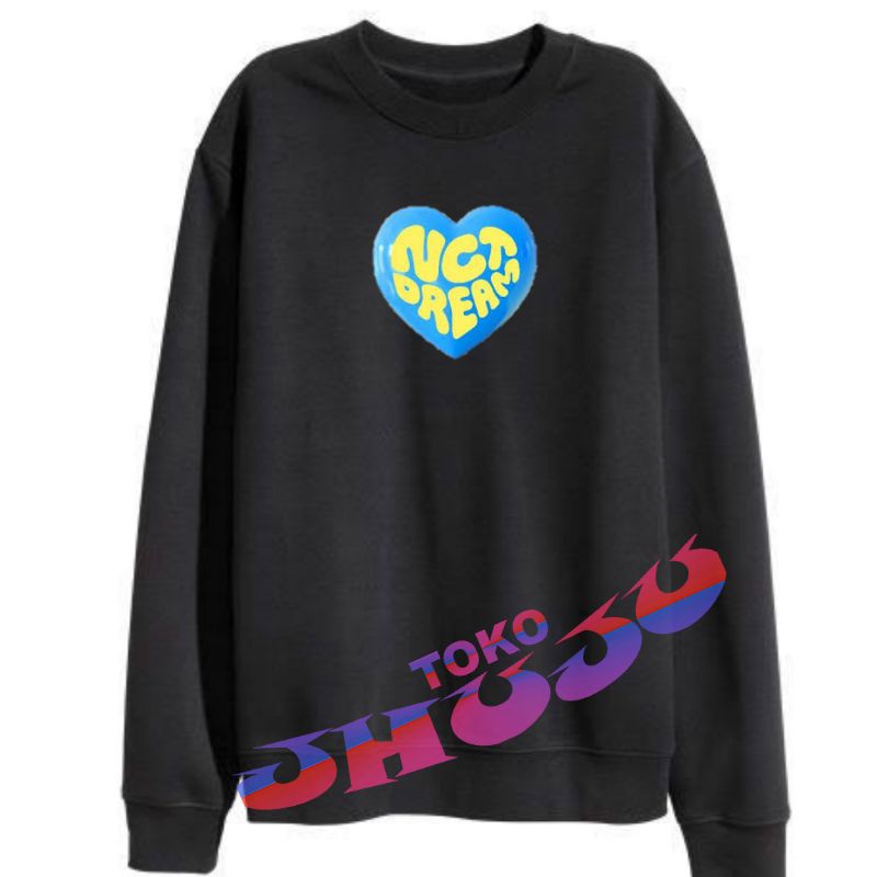 Basic Sweater NCT Dream in Blue Love Logo Printing Besar