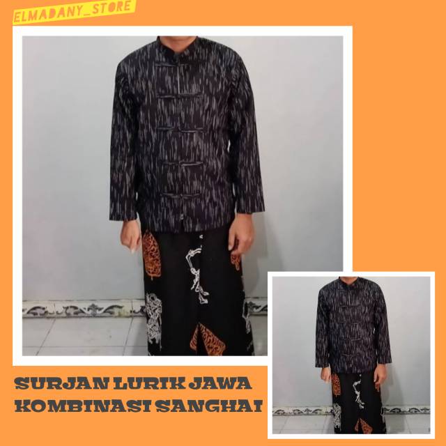 kebaya wanita Baju Lurik Jawa /Surjan lurik Dewasa /sanghai kekinian