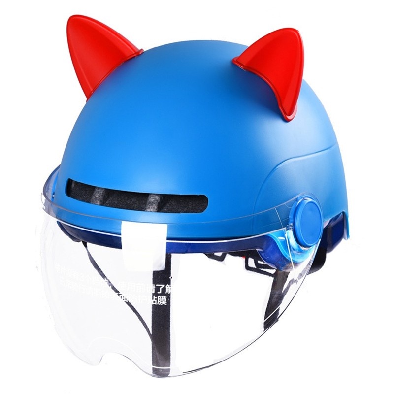 [1Pc Cute Cat Ears Accessories Helmet Stickers] [Self Adhesive Motorcycle Helmet Decoration]