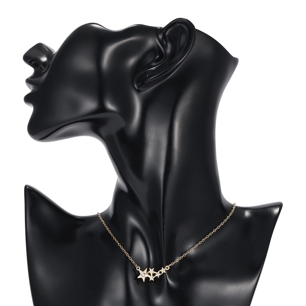 Hu Hu Hu Hu Hu Alat Bantu Pasang Kacamata♡ Kalung Dengan Liontin Bentuk Bintang Aksen Berlian Imitasi Untuk Wanita