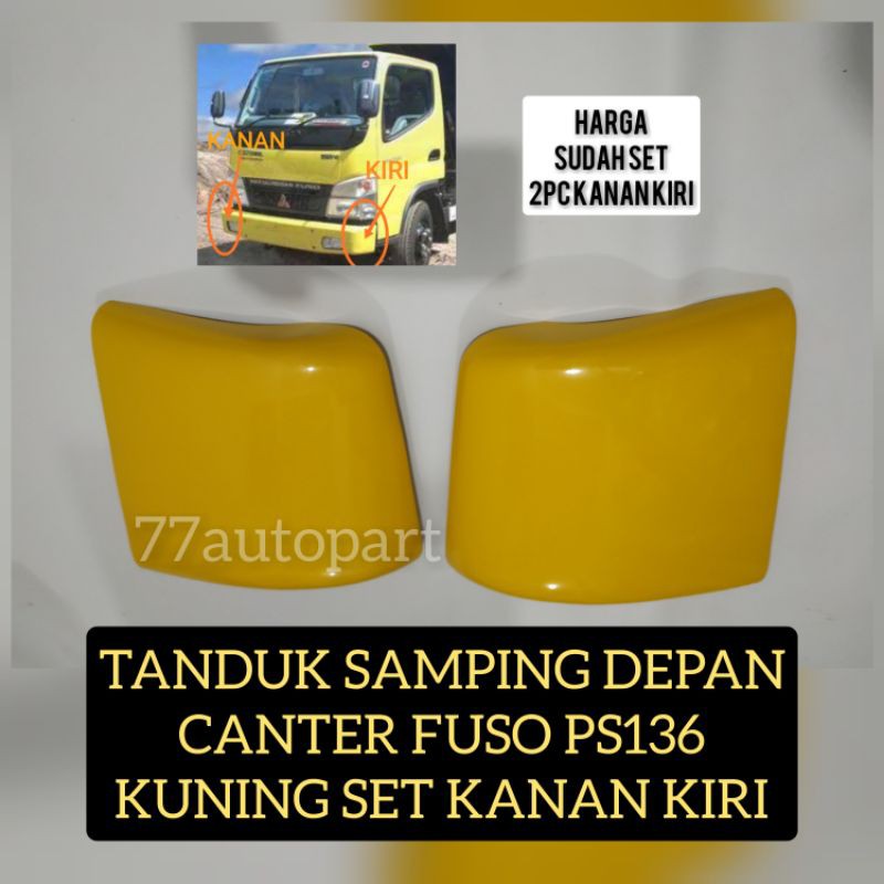 Tanduk samping kuping depan canter fuso kuning set kanan kiri