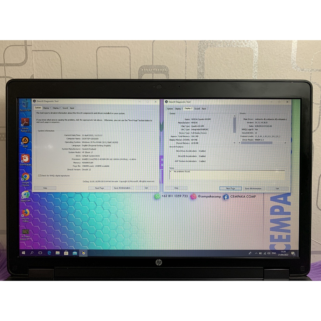 HP ZBook 17 Core i5-4330M 4GB SSD 128GB VGA NVIDIA QUADRO Bukan W520 W540