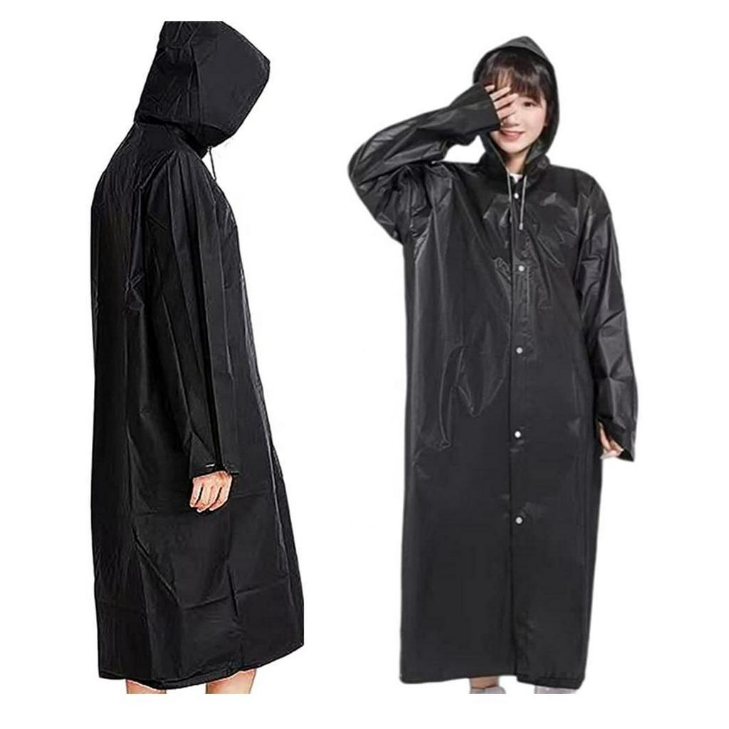 Jas Hujan Portable Raincoat Poncho Pria dan Wanita Murah Kancing Depan Hoodie Jas Hujan Motor