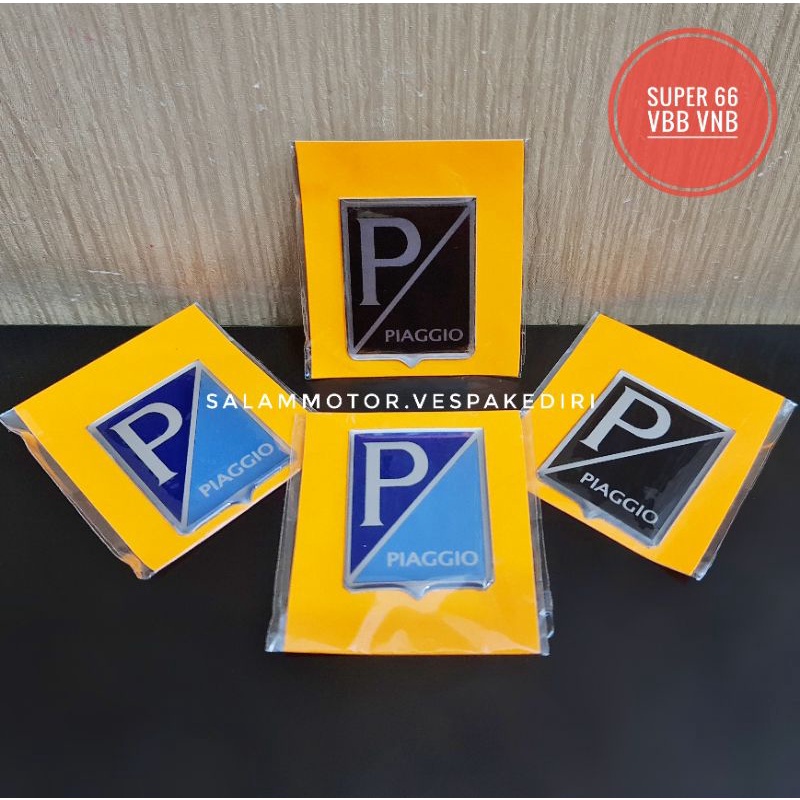 emblem P/ vespa klasik vbb vnb kongo super 66 emblem kotak Piaggio P/ biru hitam merah