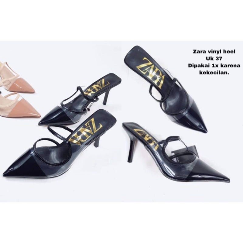 ZARA vinyl with stiletto heels black uk37