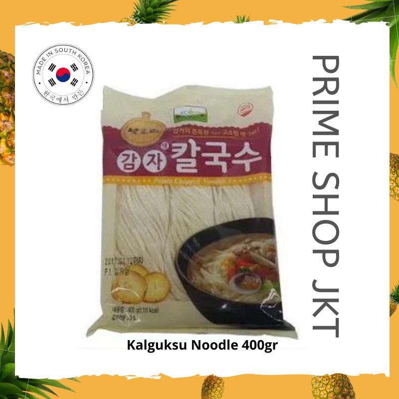 

Chilkab Mie Basah 400gr Potato Chopped Noodle Korea Mie Kalguksu Frozen