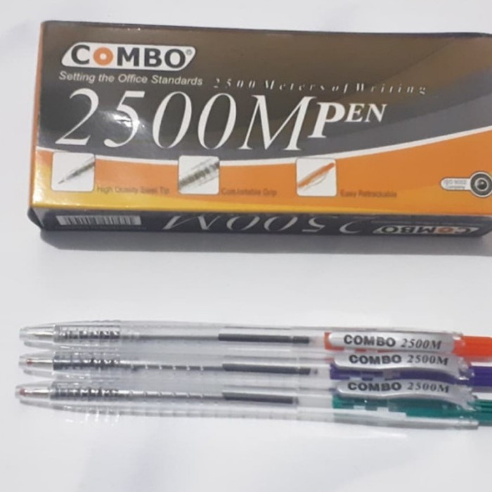 

Pulpen Hitam Merk Combo Ballpoint Pen Plastik Combo 2500 M