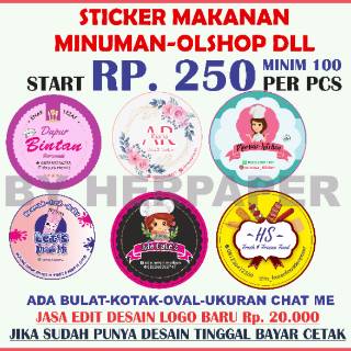 stiker dan logo produk makanan. stiker makanan. stiker