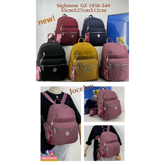 SIGHMON Tas Wanita Ransel Import Fashion Korea 100% Original Tas Ransel 3 in 1 Canvas Import Waterproof