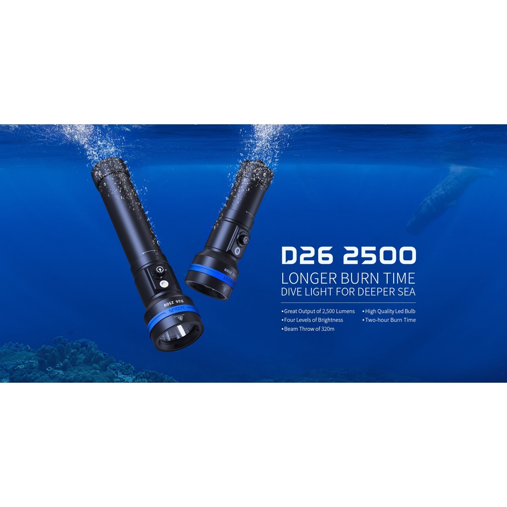 Senter Selam Diving Waterproof LED CREE XHP50.2 2500 Lumens Xtar D26