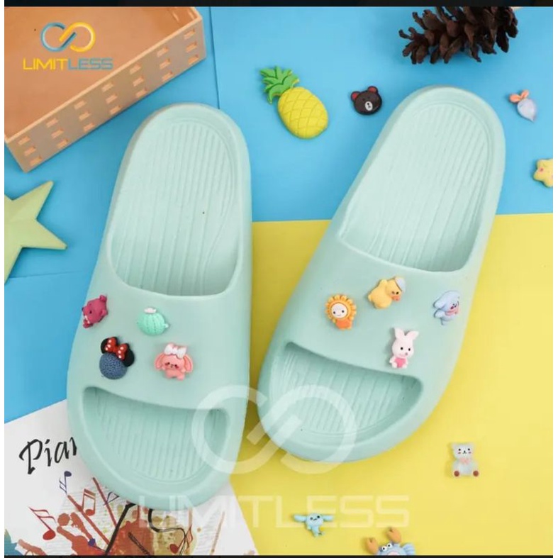 Sandal Wanita Selop Terbaru Karakter Lucu Sendal Cewek 3D Imut