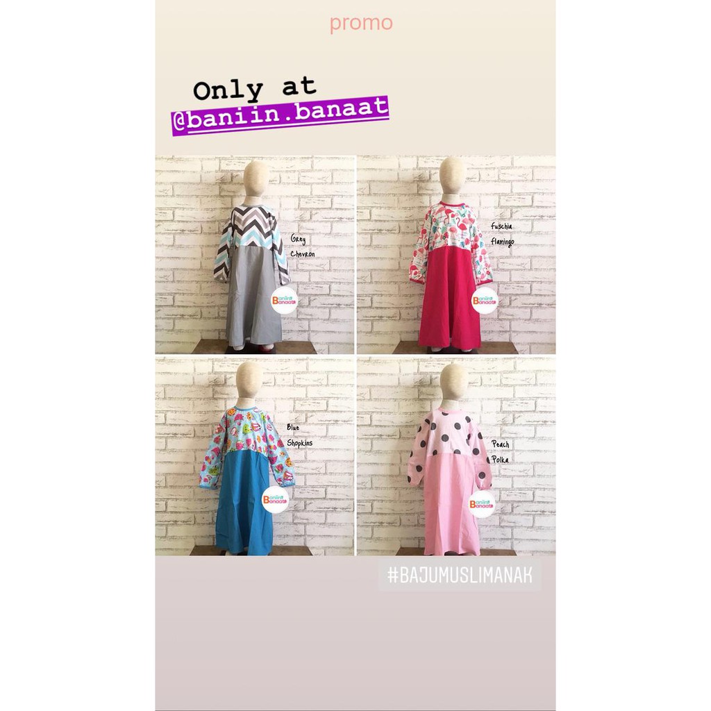 Gamis Inaya - Baju Muslim/Gamis/Dress Anak Tanggung (7-12 tahun)