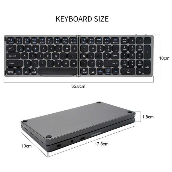 168 FK-328 Folding Bluetooth Wireless Keyboard - Keyboard Lipat Portabel