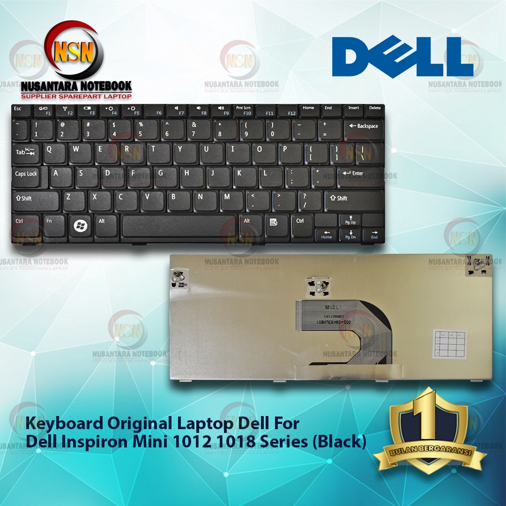 Keyboard Original Laptop Dell Inspiron Mini 1012 1018 Series Black