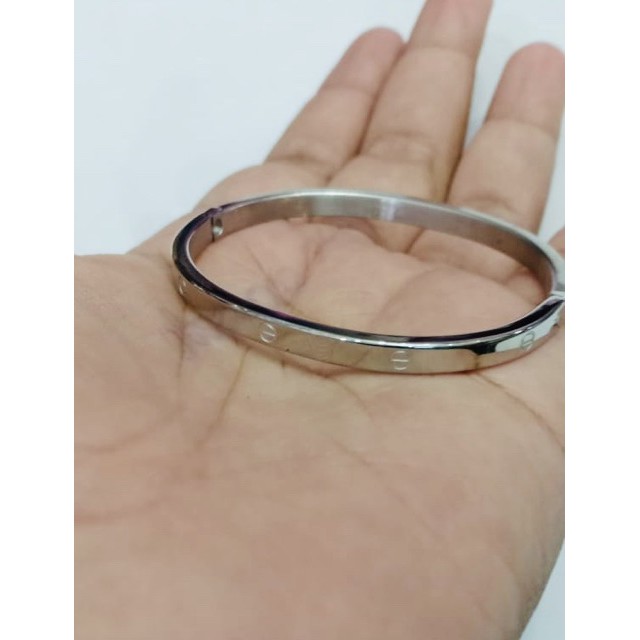 Titanium / gelang titanium / gelang model baut/ titanium silver