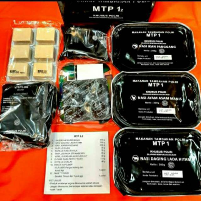 

Ransum MTP1 T2SP TNI Makanan Tambahan Polri Makanan Siap Saji Terlaris Outdoor Original