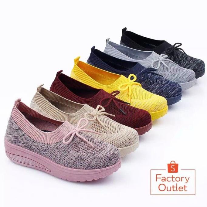 Terbaik Original Sepatu Wedges Slavina Wanita Keren Original Murah Berkwalitas - Khaki