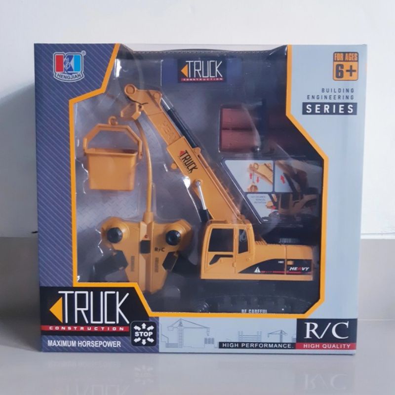 Rc Truck Crane Remote Control Batre Cas - Mainan Truk Excavator Anak