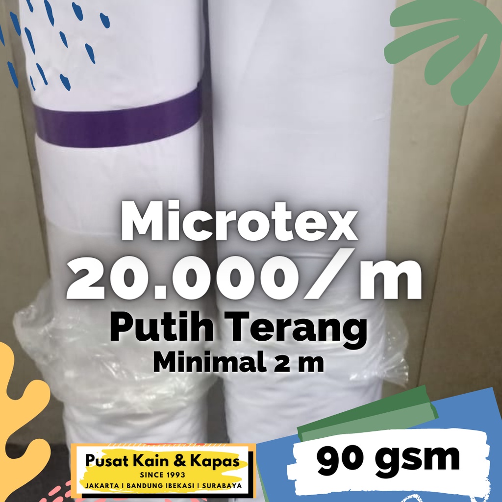 Kain Katun Microtex Putih Meteran