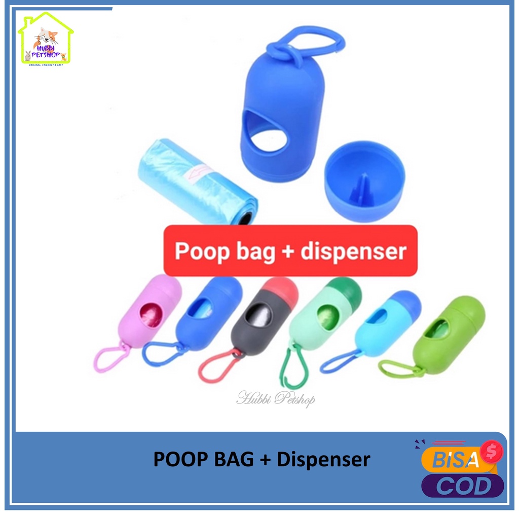 paket poop bag dispenser - kotak tempat kotoran kucing anjing - kantong sampah wadah gantungan poop bag