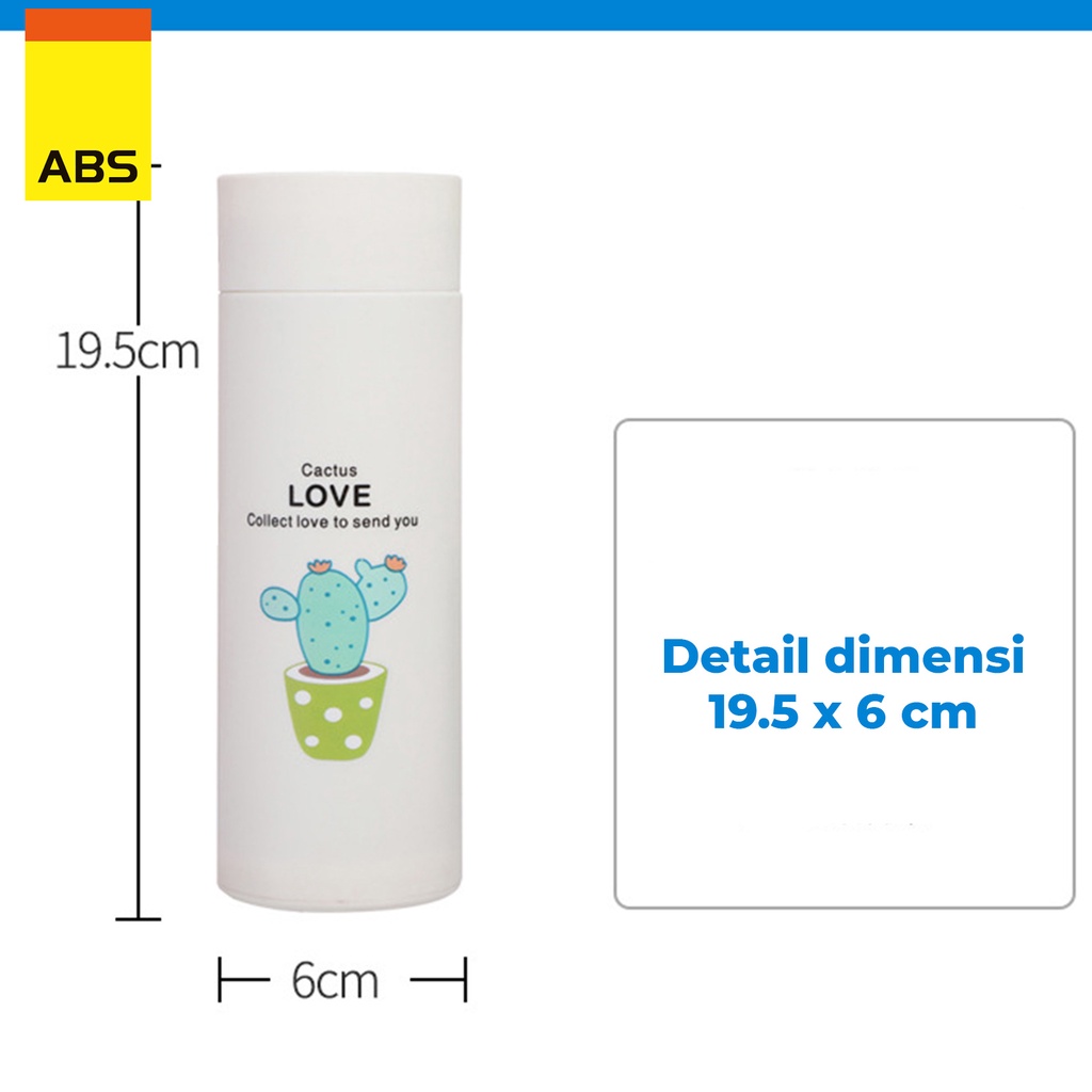 ABS Botol Minum Kaca Unik Motif Kaktus 450ml BPA FREE-7