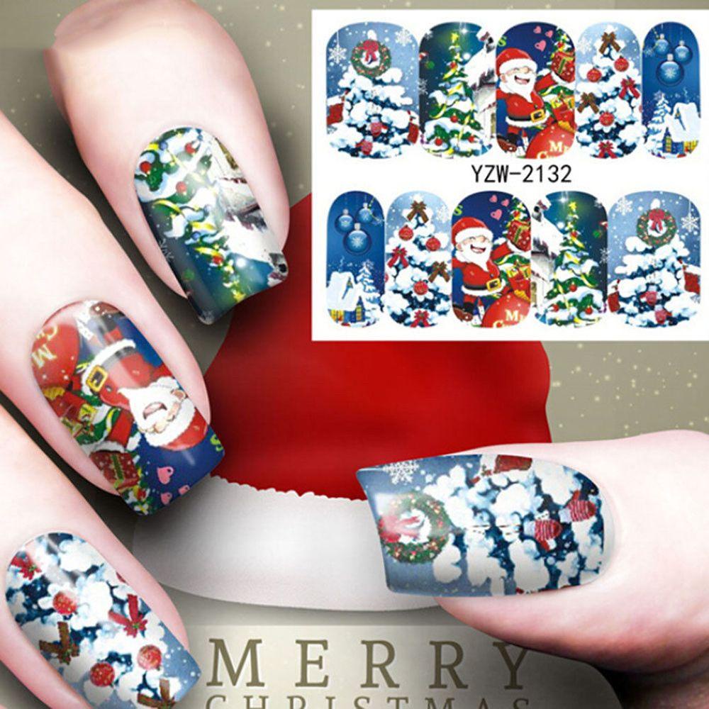 R-FLOWER Stiker Nail Art Wanita Beauty Snowmen Dekorasi Stiker