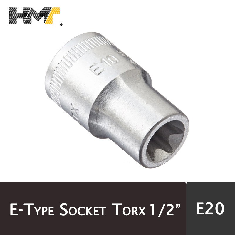 Kunci Sok Bintang / Torx Socket 1/2 inch Drive E20 ( TAIWAN QUALITY )