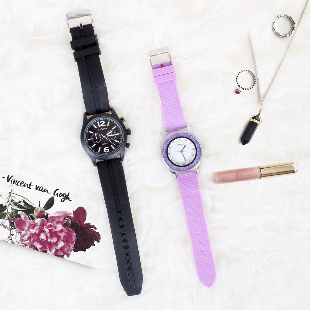 Jam Tangan Sinobi Olah Raga Chronograph & Jam Tangan Sinobi Wanta Silikon Rhinestone
