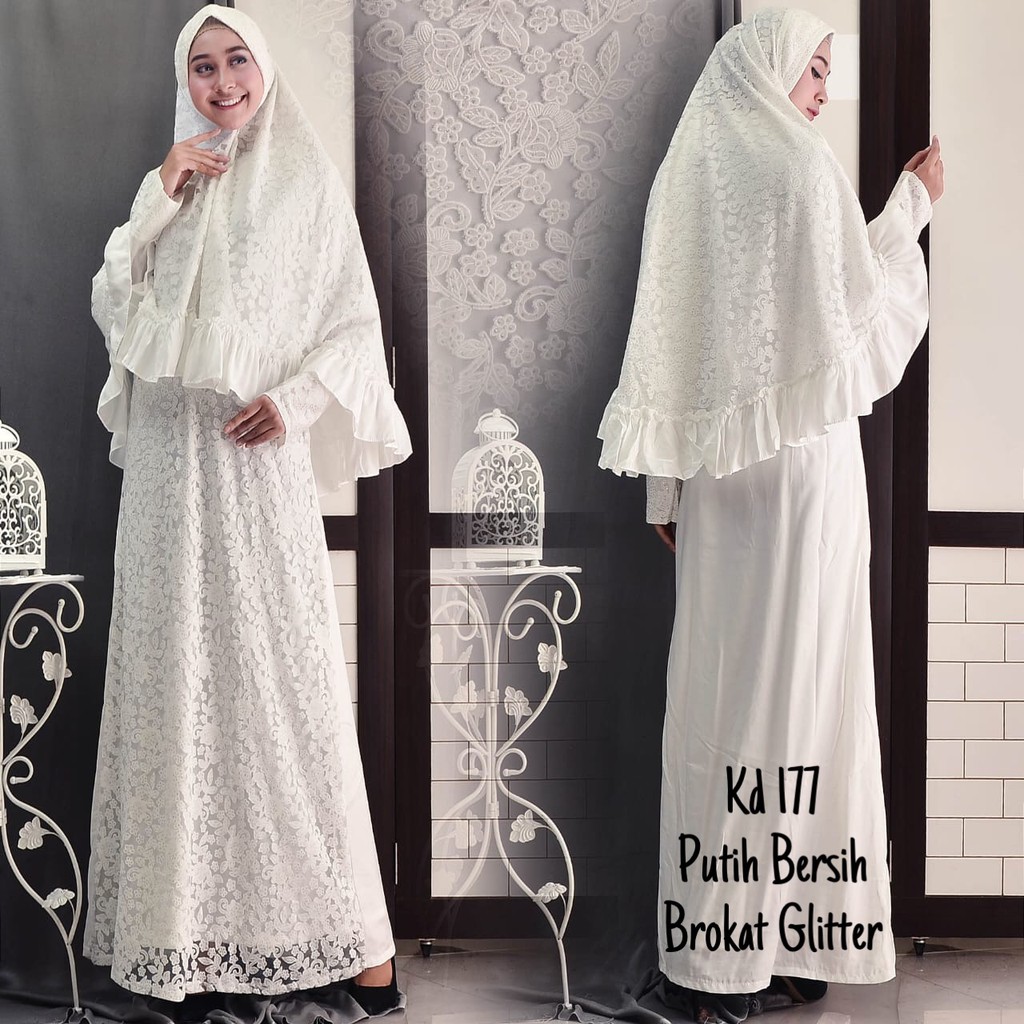  Baju  Gamis  Putih  Busana Muslim Baju  Muslim Wanita 177 