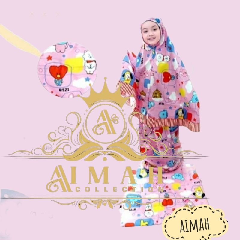 MUKENA ANAK PEREMPUAN BTS21 &amp; SQUID GAME USIA 1-10 TAHUN FREE TAS SEJADAH