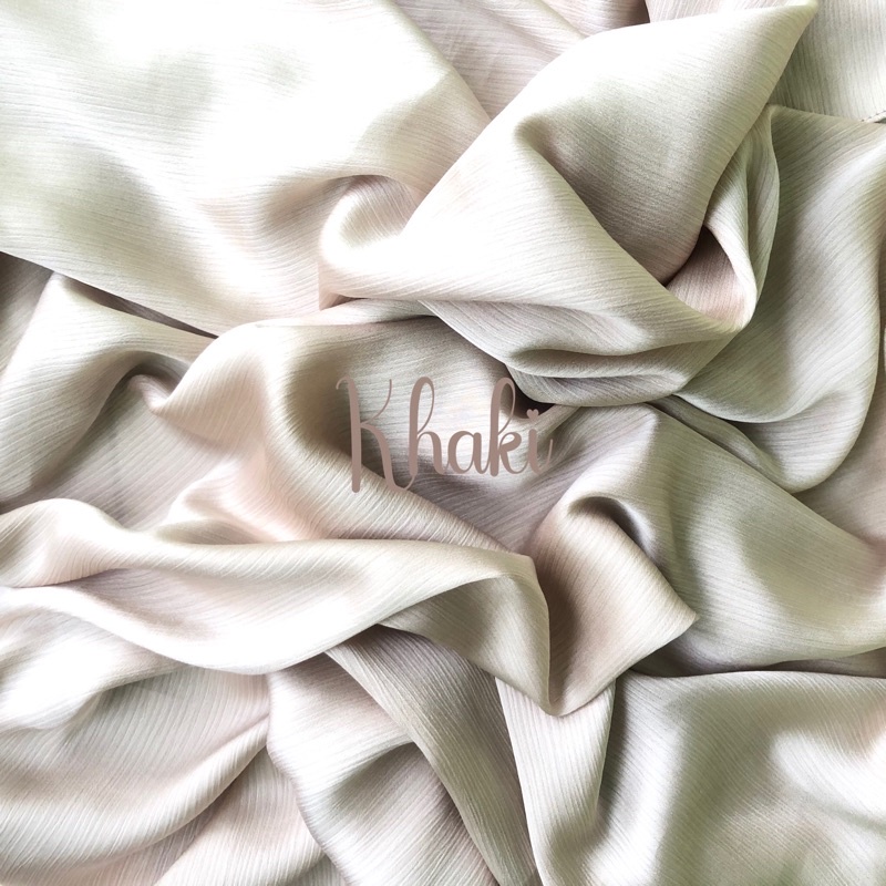MALAY SILK SHAWL | PASHMINA CRINKLE TEXTURED SILK PREMIUM-Khaki