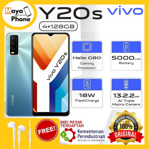 Vivo Y20S / Y20S[G] RAM 8/4GB ROM 128GB Qualcoom Snapdragon 460 Garansi Resm 2020 handphone murah