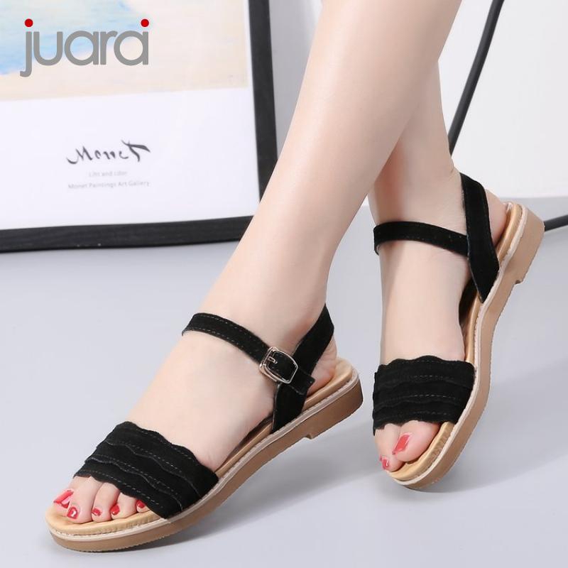  Sandal  Pita Murah Tali  Flat Wanita Strappy Kasual Teplek 