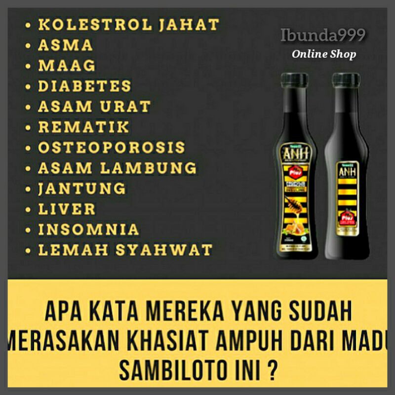 Madu ANH Sambiloto / Madu Pahit ANH / Madu Hitam ANH / Madu Hitam Pahit / Madu Pahit Az zikra