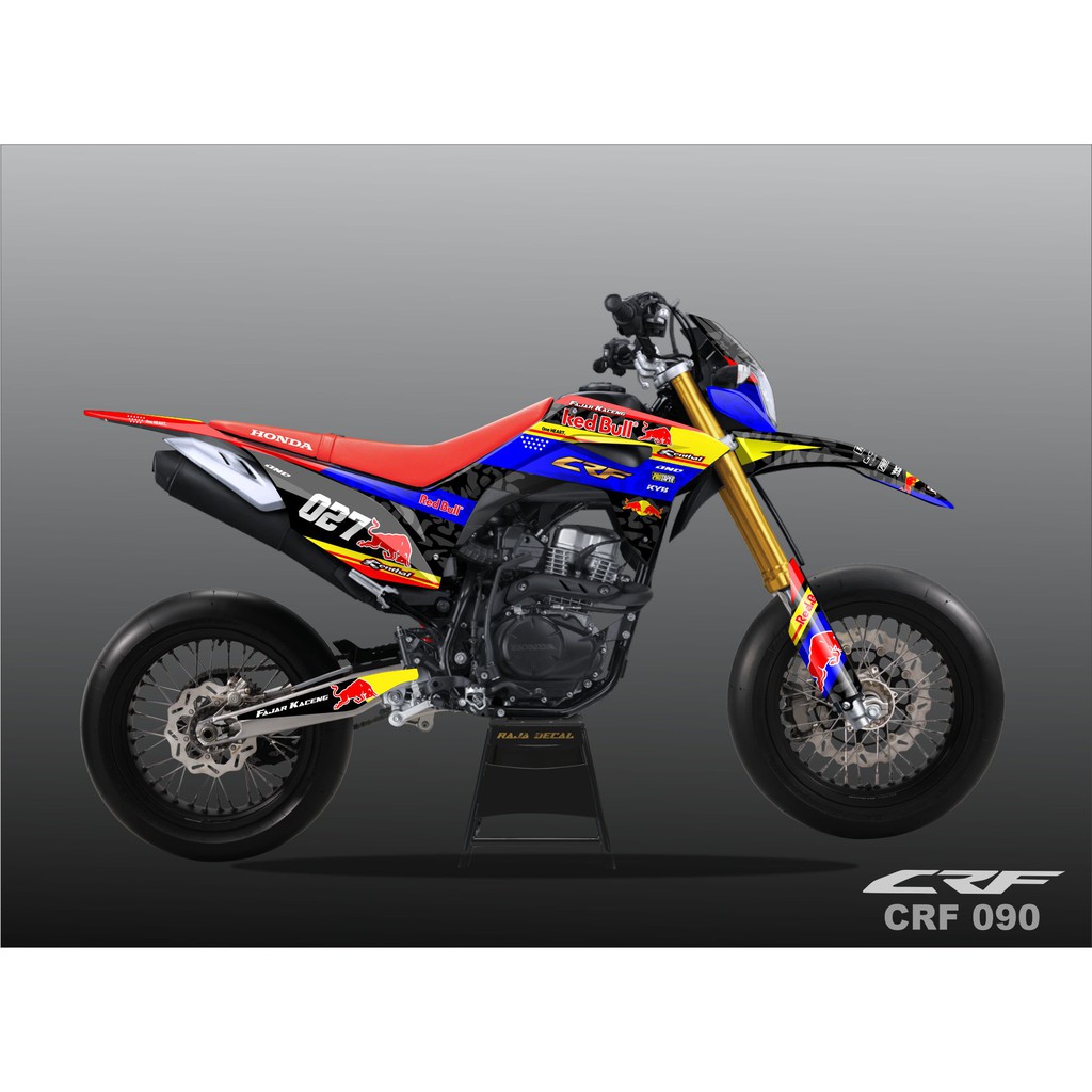 Decal Sticker Honda CRF 150L Fullbody Disain Custom Supermoto RedBull Kode 090