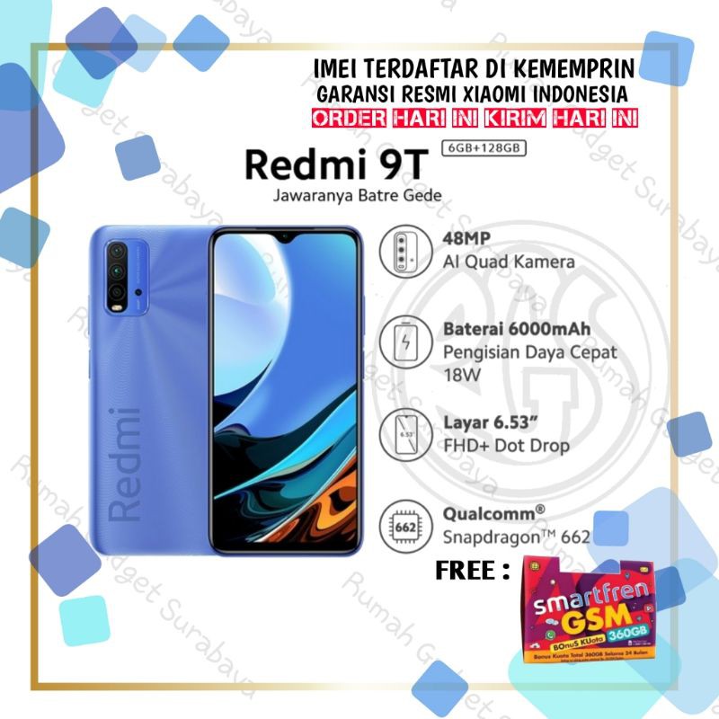 Redmi 9T (6GB+128GB) Original Bergaransi Resmi Xiaomi TAM Indonesia-0