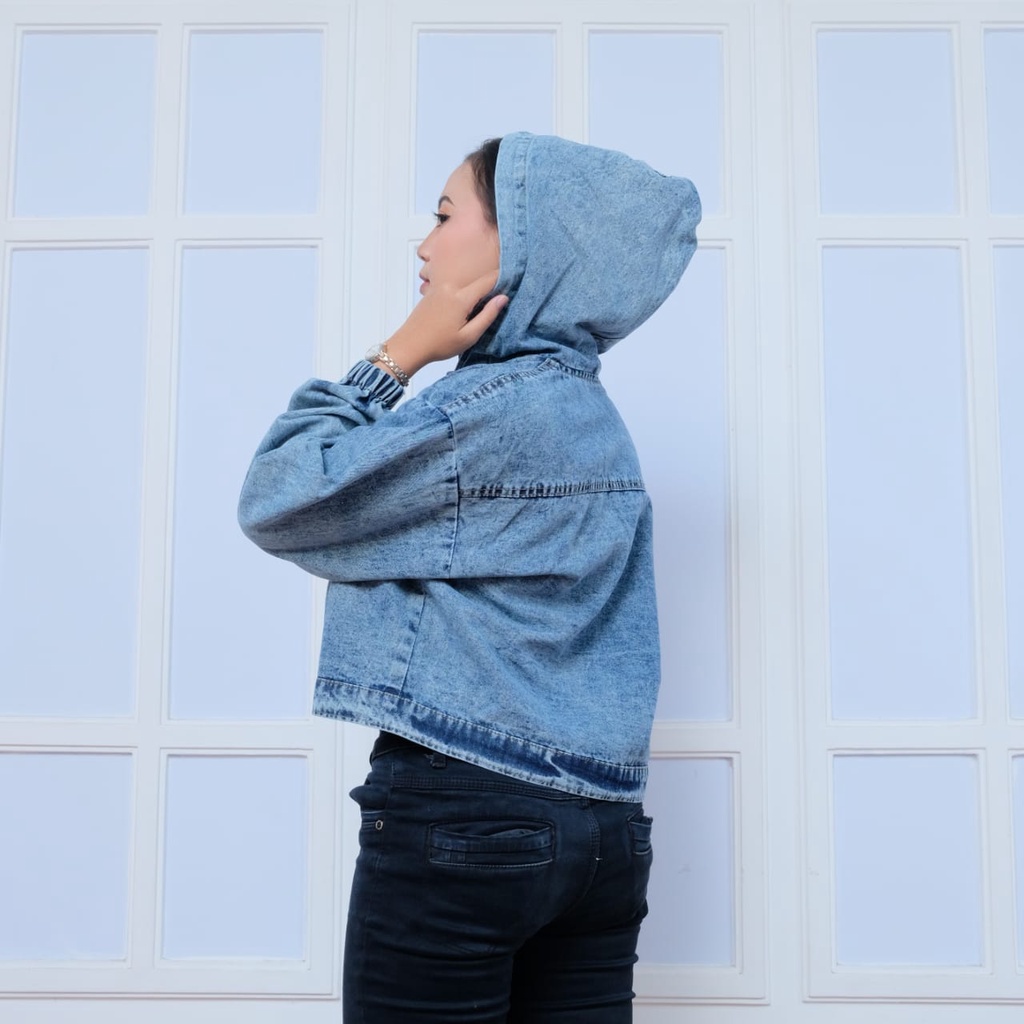 JAKET JEANS OVERSIZE WANITA // VINTAGE JAKET JEANS OVERSIZE // JAKET OVERSIZE MODEL HOODIE LD 120