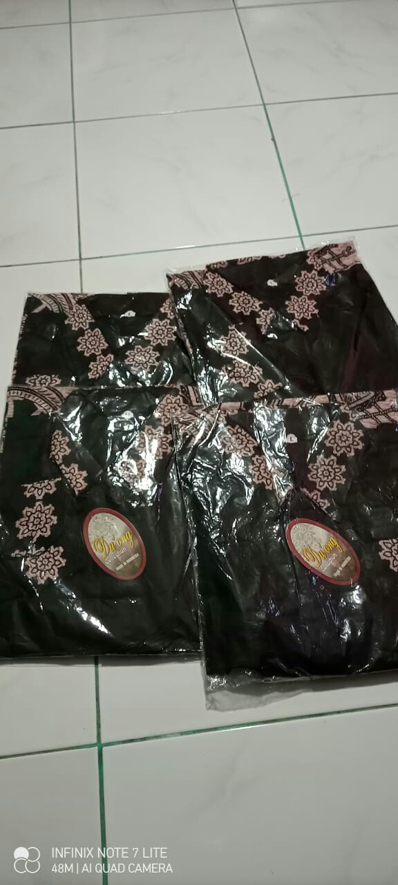 Kemeja Batik Pria Lengan Panjang Hitam Manis M L Xl Xxl
