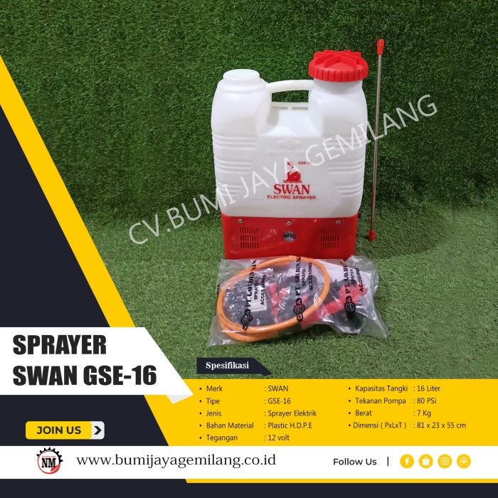 Alat Semprot Hama / Sprayer Elektrik Swan Gse 16