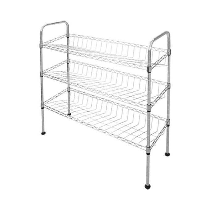 RAK SEPATU ZEHN 3 TINGKAT CJ-C1132 CHROME ADJUSTABLE BARU5469