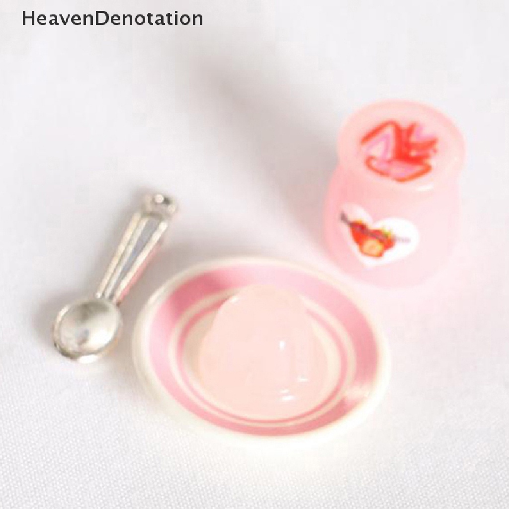 (Heavendenotation) 4pcs / Set Mainan Miniatur Selai / Pudding Skala 1: 12 Untuk Aksesoris Rumah Boneka 1 / 6